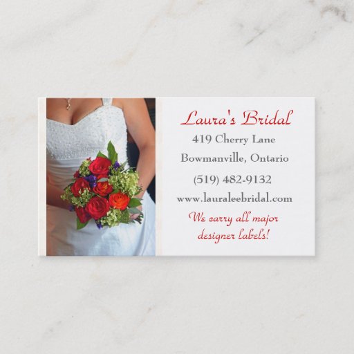 Customizable Bridal Business Card