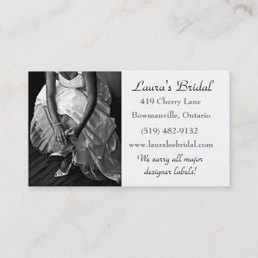 Customizable Bridal Business Card - Black &amp; White
