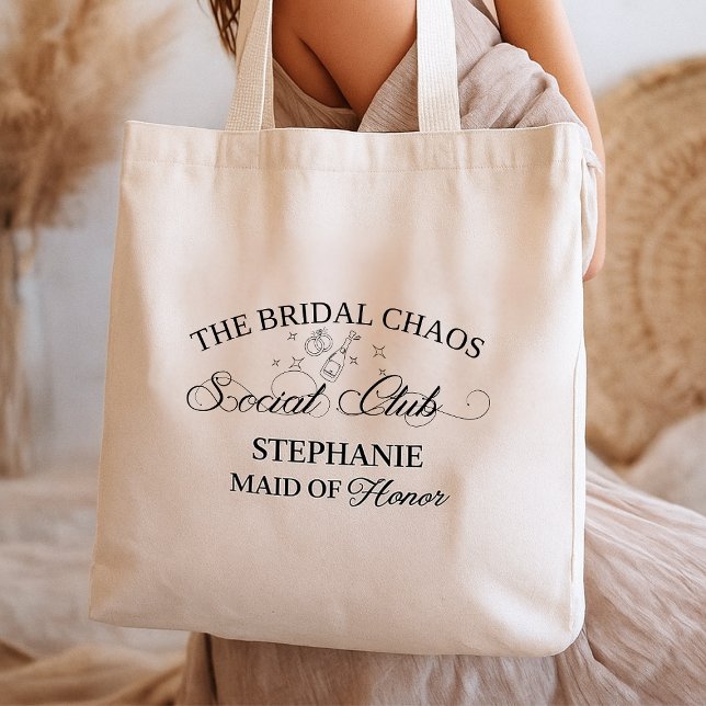 Bridal Chaos Social Club,Personalized Boho Bridal  Tote Bag (Creator Uploaded)