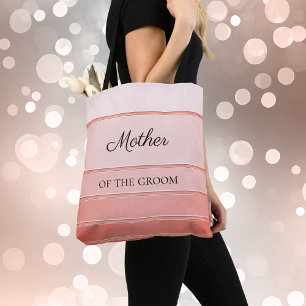 Bridal Chic Coral Ton sur Ton Striped Tote Bag