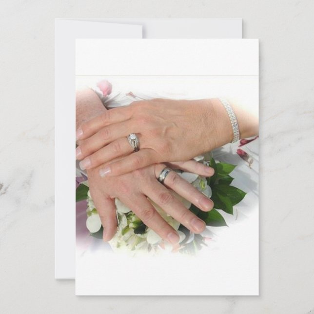 BRIDAL COUPLE HOLDING HANDS INVITATION (Front)
