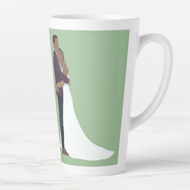 Bridal Couple, skin tones medium Latte Mug (Right)