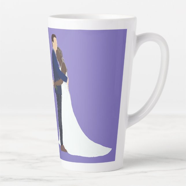 Bridal Couple, skin tones Variation 1 Latte Mug (Right)