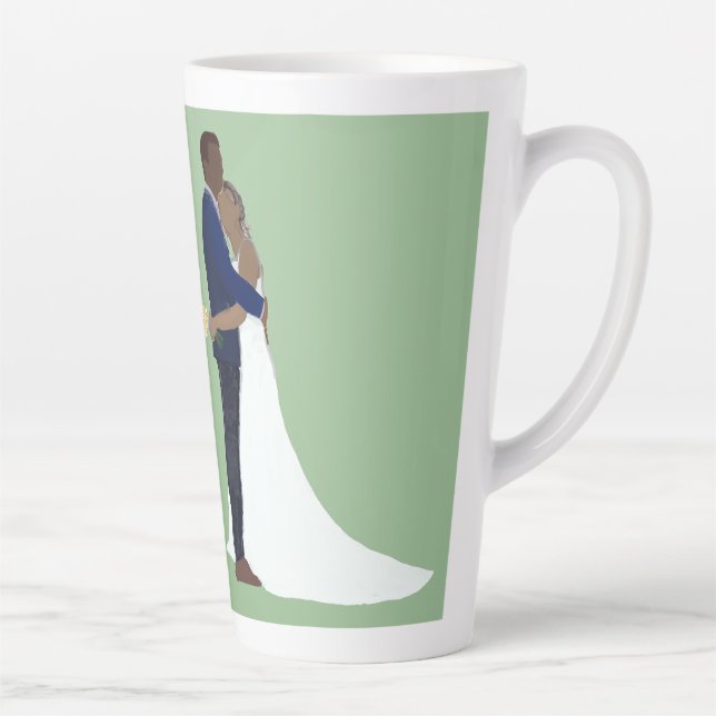 Bridal Couple, skin tones Variation 4 Latte Mug (Right)