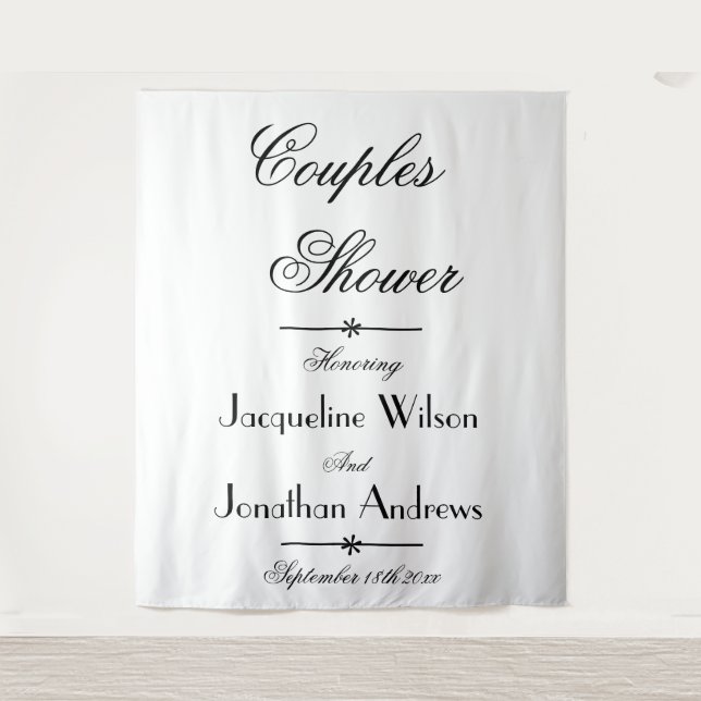 Bridal Couples Shower Script Photo Booth Backdrop (Front)