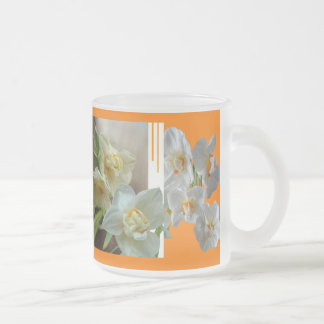 Bridal Crown Daffodils Design Frosted Glass Mug