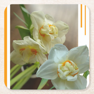 Bridal Crown Daffodils Design Paper Coaster