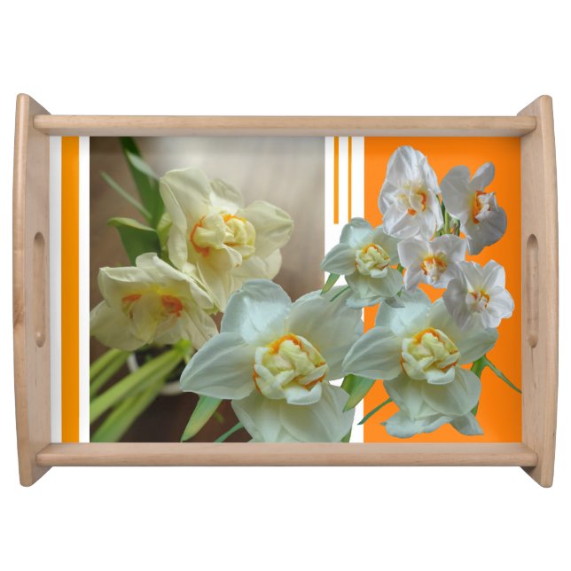 Bridal Crown Daffodils Design Serving Tray (Front)