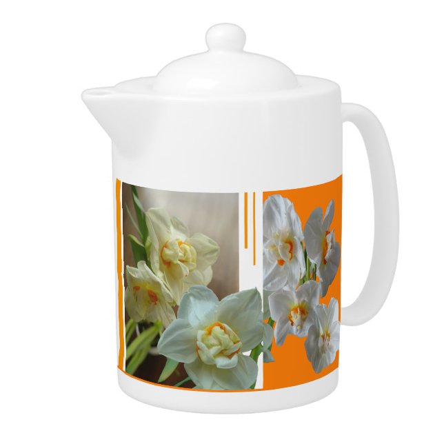 Bridal Crown Daffodils Design Teapot (Right)