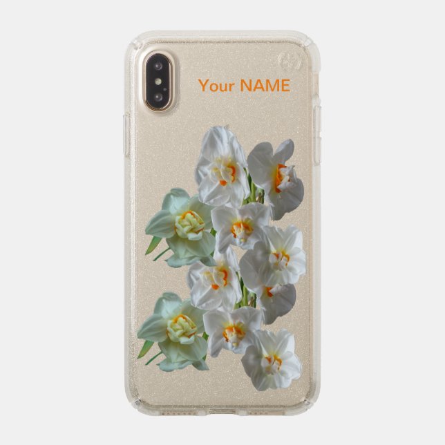 Bridal Crown Daffodils Glitter Speck Phone Case (Front (Gold Phone))