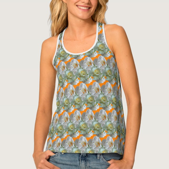 Bridal Crown Daffodils Pattern Tank Top (Front)
