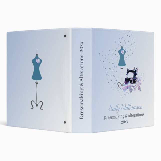 Bridal Dress Alterations Blue 3 Ring Binder (Background)