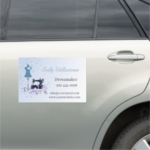 Bridal Dress Alterations Blue Car Magnet