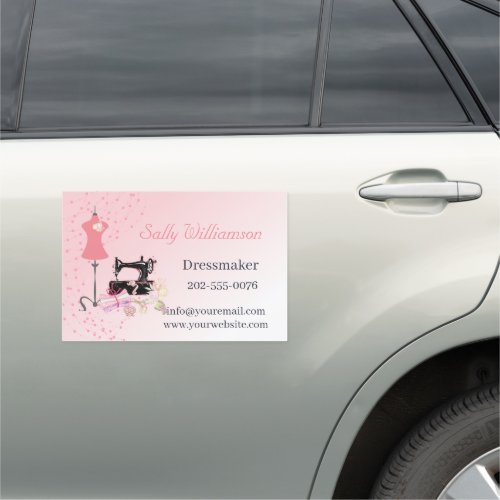 Bridal Dress Alterations Pink Business Car Magnet