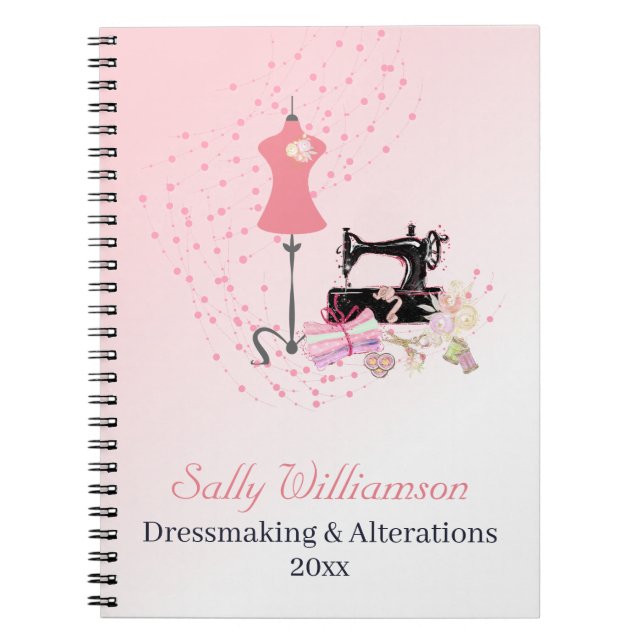 Bridal Dress Alterations Pink Notebook (Front)