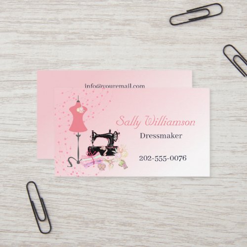Bridal Dress Alterations With QR Code Pink Business Card