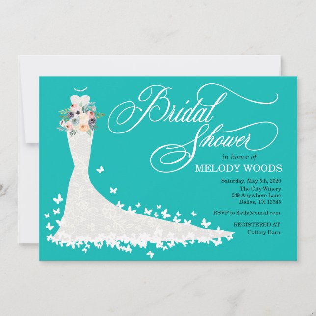 Bridal Dress Bridal Shower Invitation | Any Color (Front)
