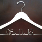 Bridal Dress Hanger Featuring Wedding Date (Front)