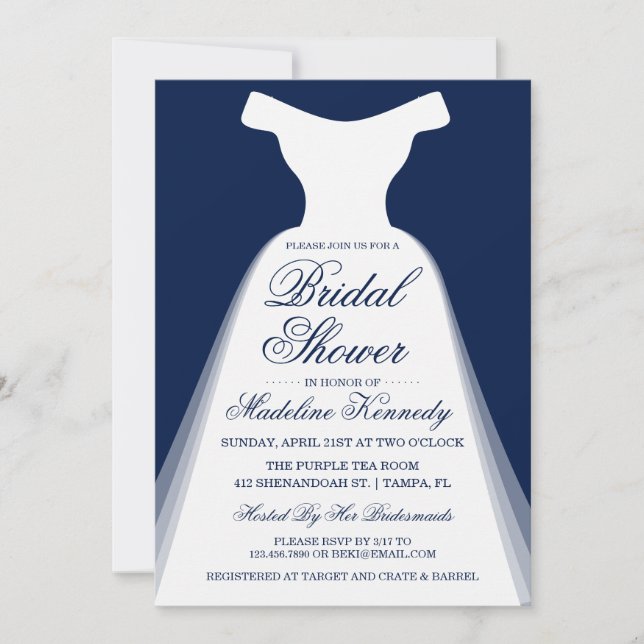 Bridal Dress Wedding Shower Invitation (Front)