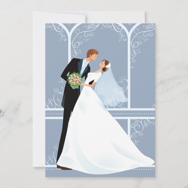 Bridal Embrace Slate Wedding Invitation (Front)