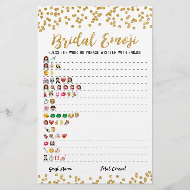 Bridal emoji game with Answers Bridal shower game | Zazzle bridal-emoji-game-with-answers-bridal-shower-game-zazzle