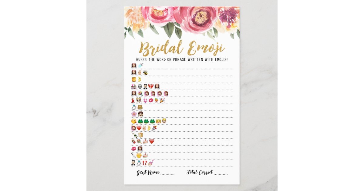 bridal-emoji-game-with-answers-bridal-shower-game-zazzle
