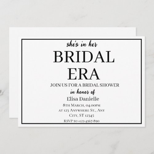 Bridal Era Minimalist Modern Custom Bridal Shower Invitation