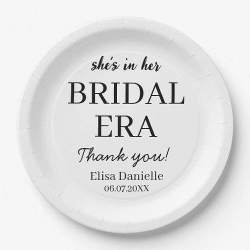 Bridal Era Minimalist Modern Custom Bridal Shower  Paper Plates