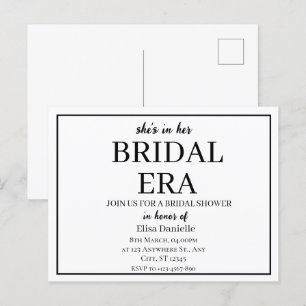 Bridal Era Minimalist Modern Custom Bridal Shower Postcard