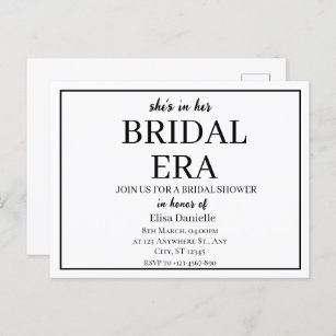 Bridal Era Minimalist Modern Custom Bridal Shower  Postcard