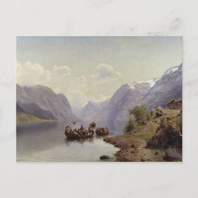 Bridal Escort on the Hardanger Fiord, 1865 Postcard (Front)