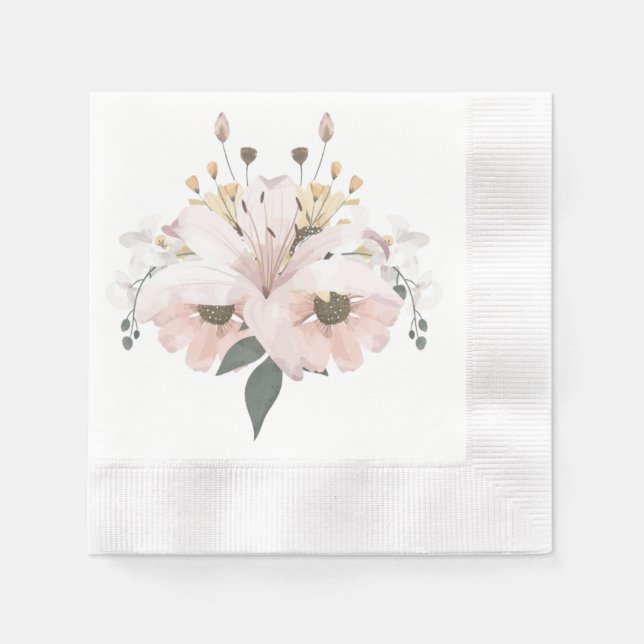 Bridal Floral Napkins (Front)