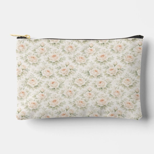 Bridal Floral Pattern Accessory Pouch (Front)