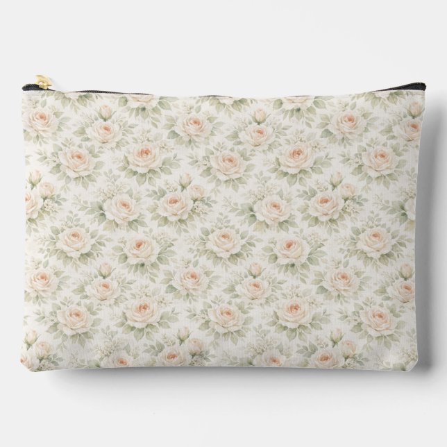 Bridal Floral Pattern Accessory Pouch (Front)