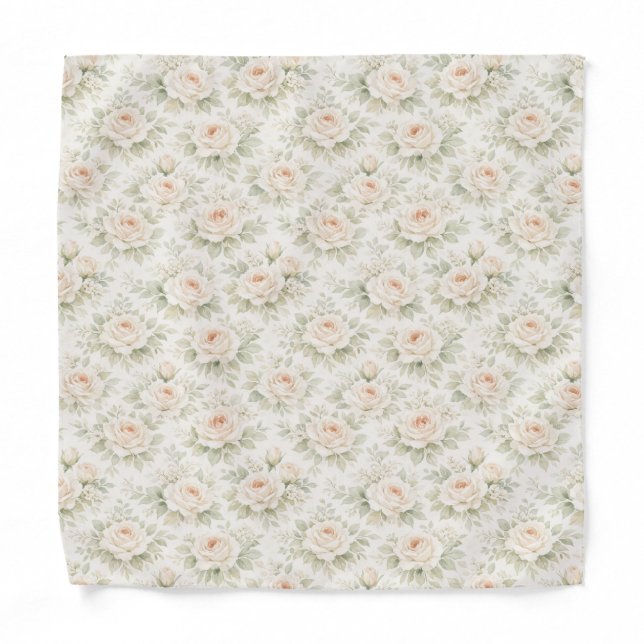 Bridal Floral Pattern Bandana (Front)