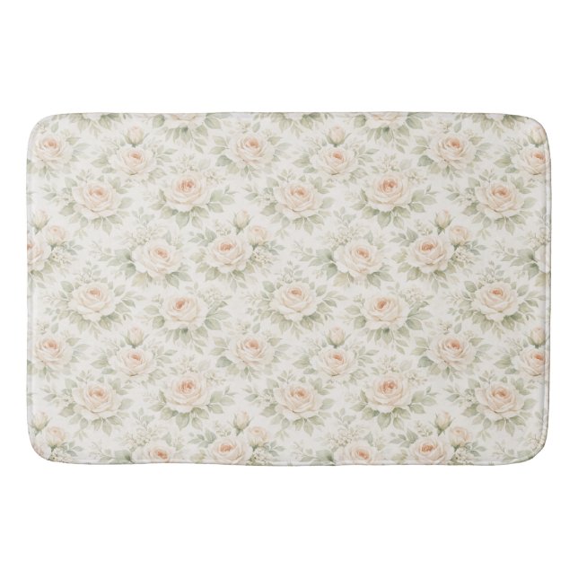 Bridal Floral Pattern Bath Mat (Front)