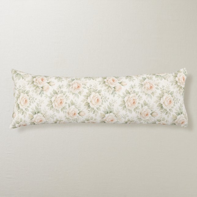 Bridal Floral Pattern Body Pillow (Front)