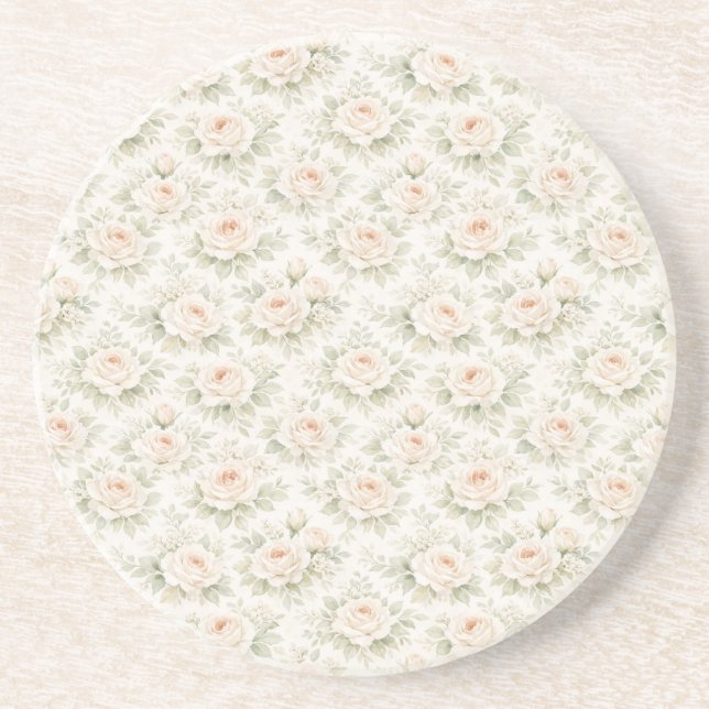 Bridal Floral Pattern Coaster (Front)