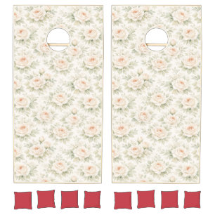 Bridal Floral Pattern Cornhole Set