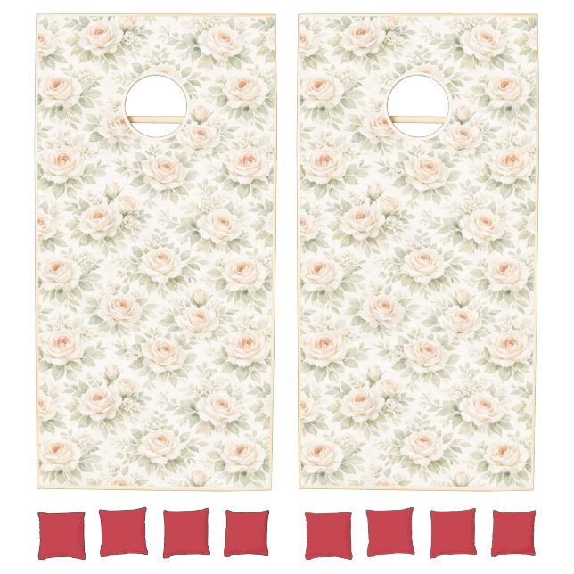 Bridal Floral Pattern Cornhole Set (Set)