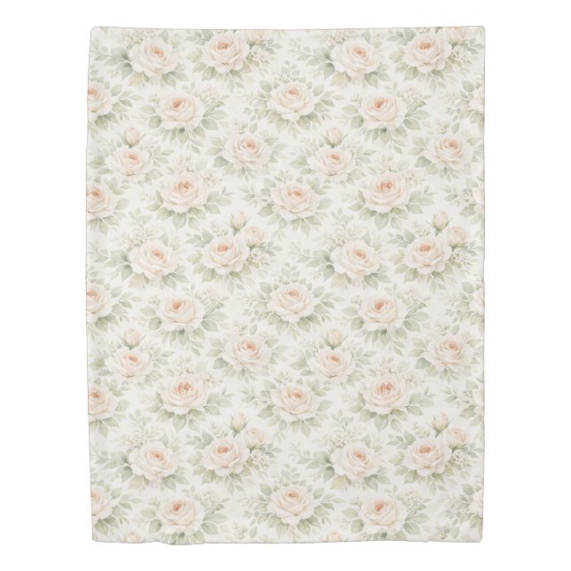Bridal Floral Pattern Duvet Cover (Front)