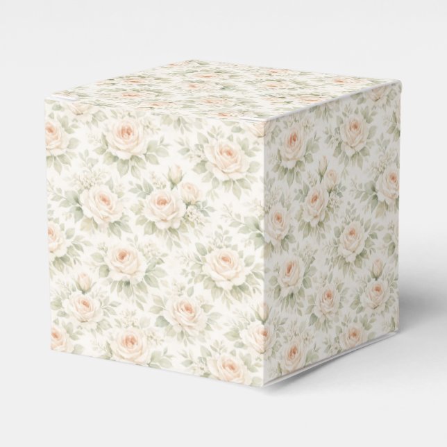 Bridal Floral Pattern Favor Boxes (Front Side)