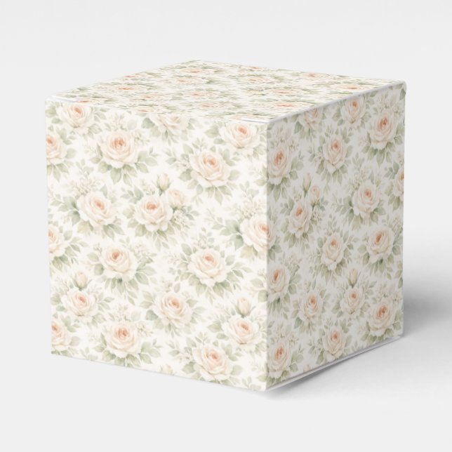 Bridal Floral Pattern Favor Boxes (Front Side)