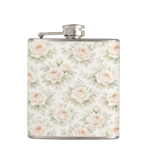 Bridal Floral Pattern Flask
