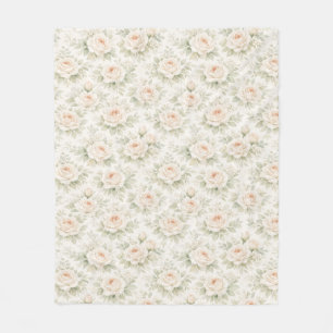 Bridal Floral Pattern Fleece Blanket