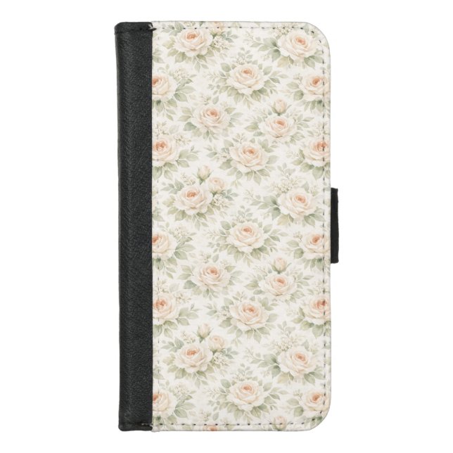 Bridal Floral Pattern iPhone Wallet Case (Front)