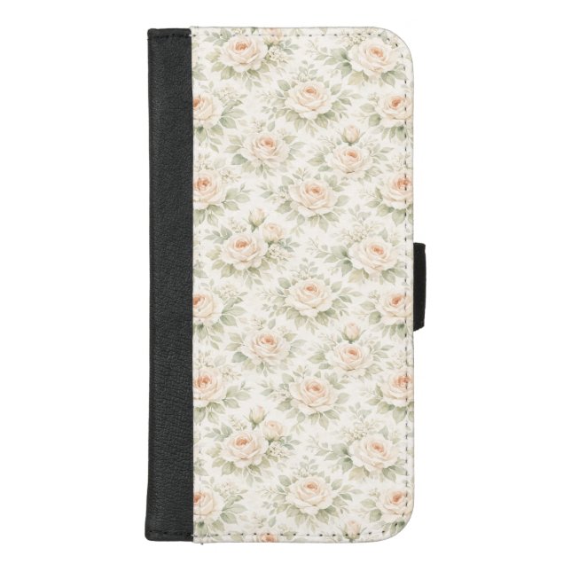 Bridal Floral Pattern iPhone Wallet Case (Front)