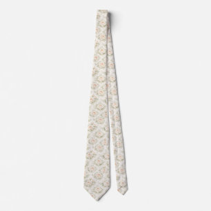 Bridal Floral Pattern Neck Tie