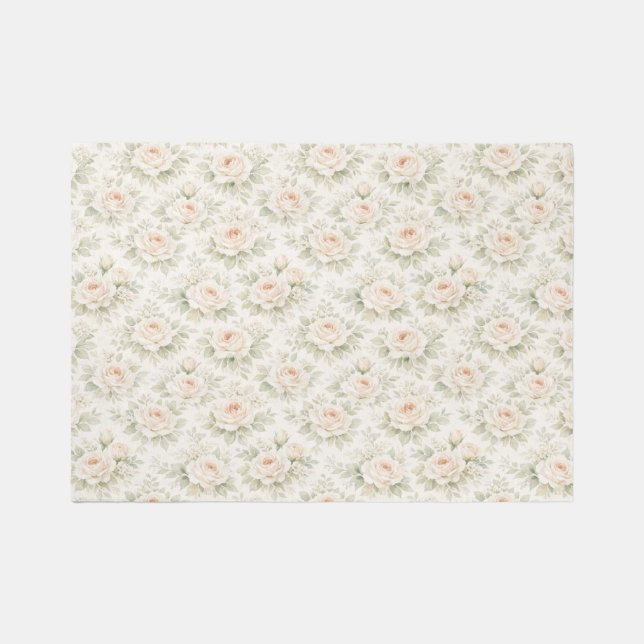 Bridal Floral Pattern Outdoor Rug (Front)