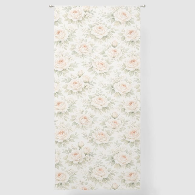 Bridal Floral Pattern Sheer Curtains (Front)